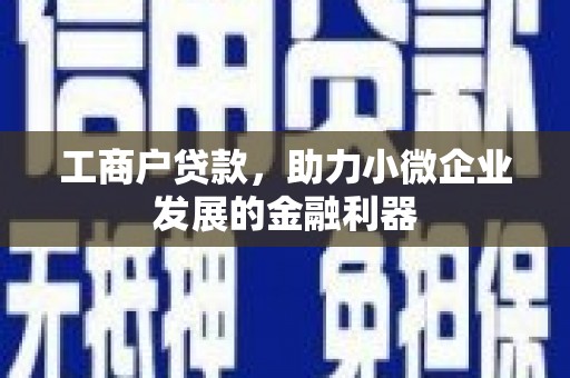 谢通门工商户贷款，助力小微企业发展的金融利器