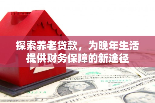 谢通门探索养老贷款，为晚年生活提供财务保障的新途径