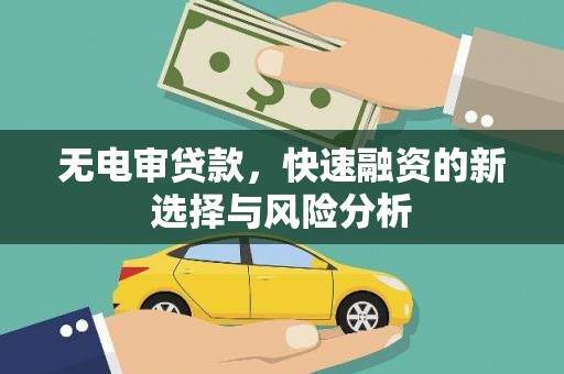 谢通门无电审贷款，快速融资的新选择与风险分析