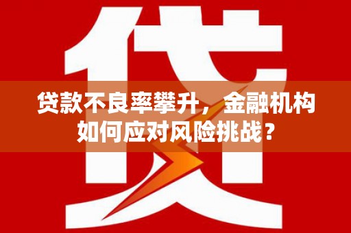 谢通门贷款不良率攀升，金融机构如何应对风险挑战？