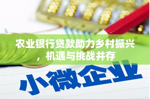 谢通门农业银行贷款助力乡村振兴，机遇与挑战并存